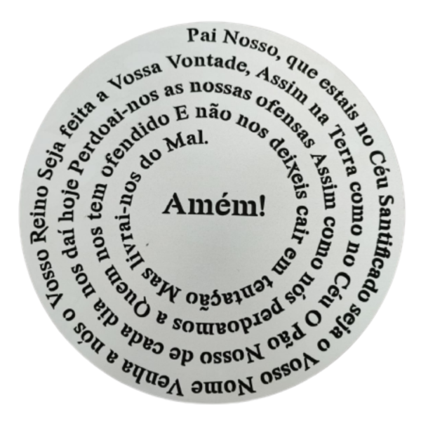 Oração Pai Nosso Mandala Redondo 30 Cm Branco